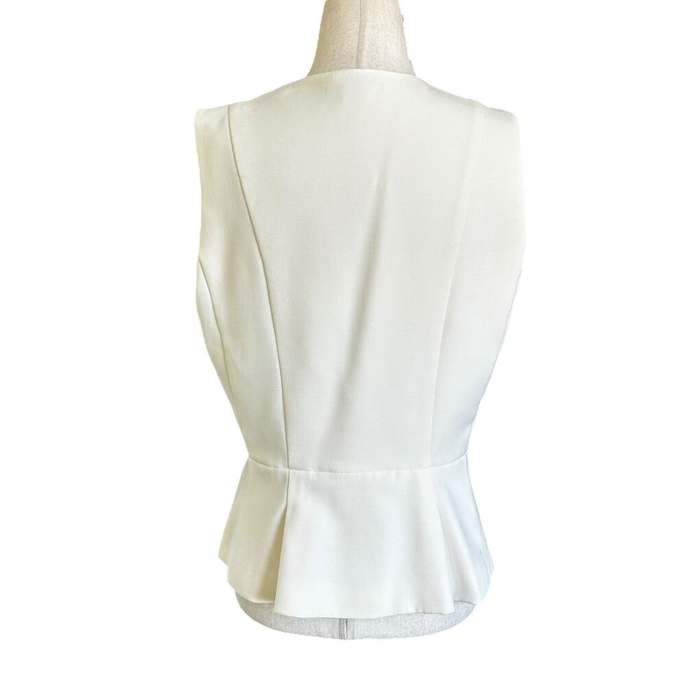 White House Black Market Ivory Lined Vest Blazer Women Size 8 | 43-30 - Picture 2 of 7